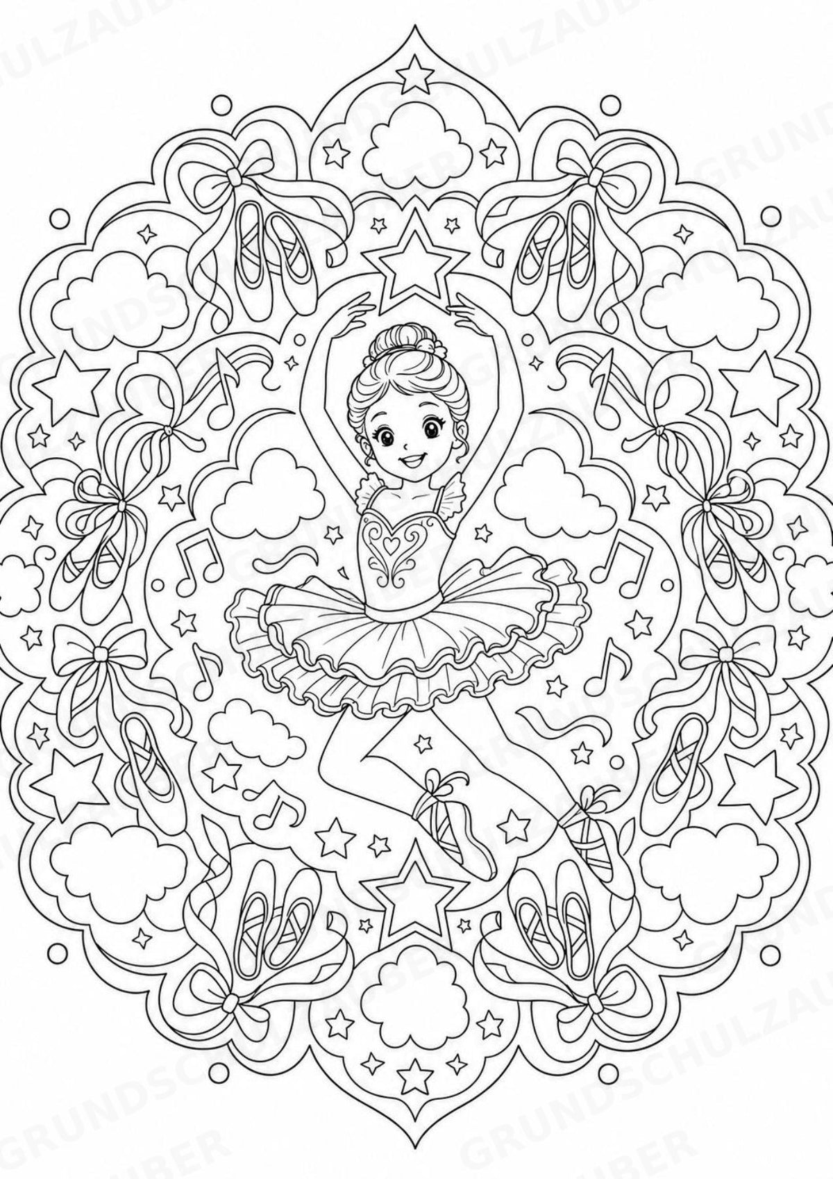 Ballett Mandalas Ausmalbilder – Sport – 15 Malvorlagen – Materialseite 4