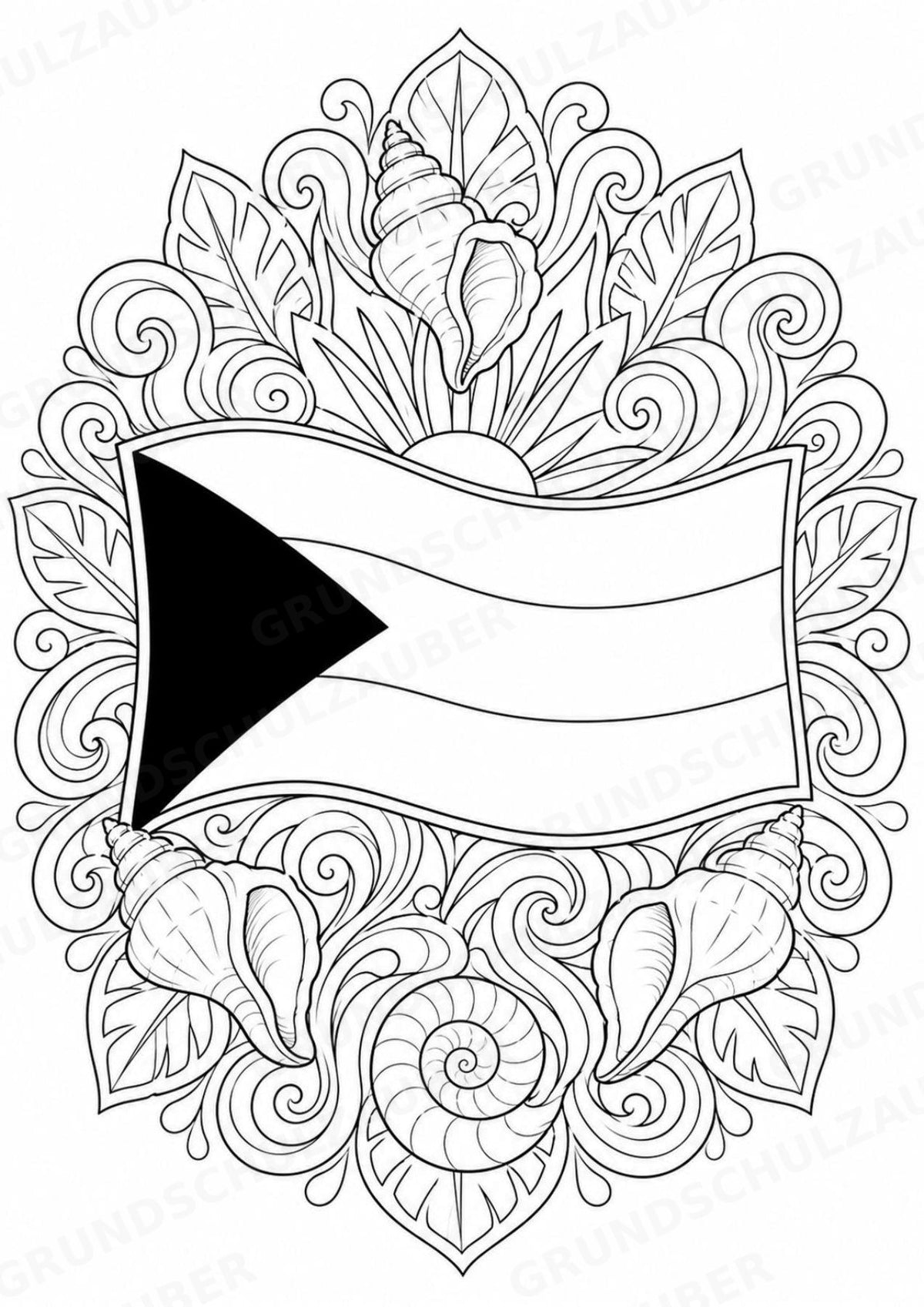 Bahamas Mandalas Ausmalbilder – Länder und Kulturen – 15 Malvorlagen – Materialseite 14