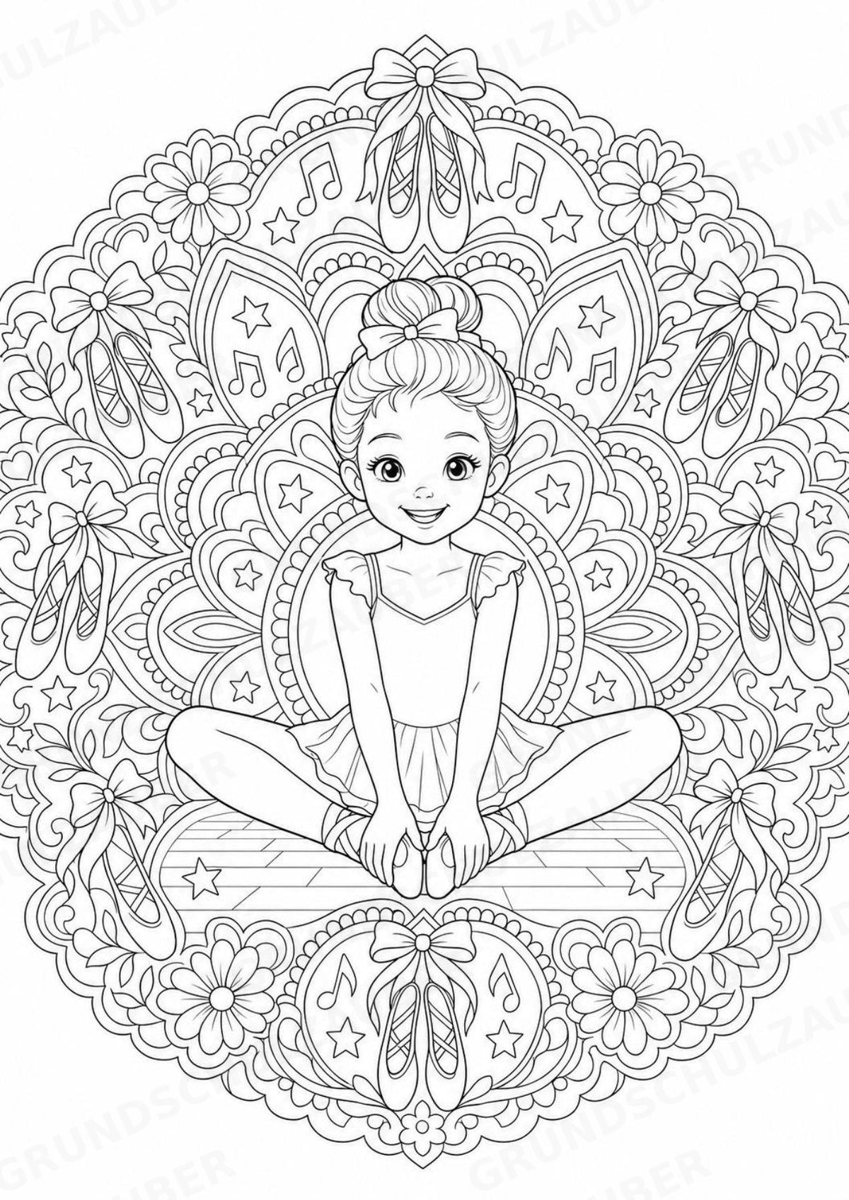 Ballett Mandalas Ausmalbilder – Sport – 15 Malvorlagen – Materialseite 6
