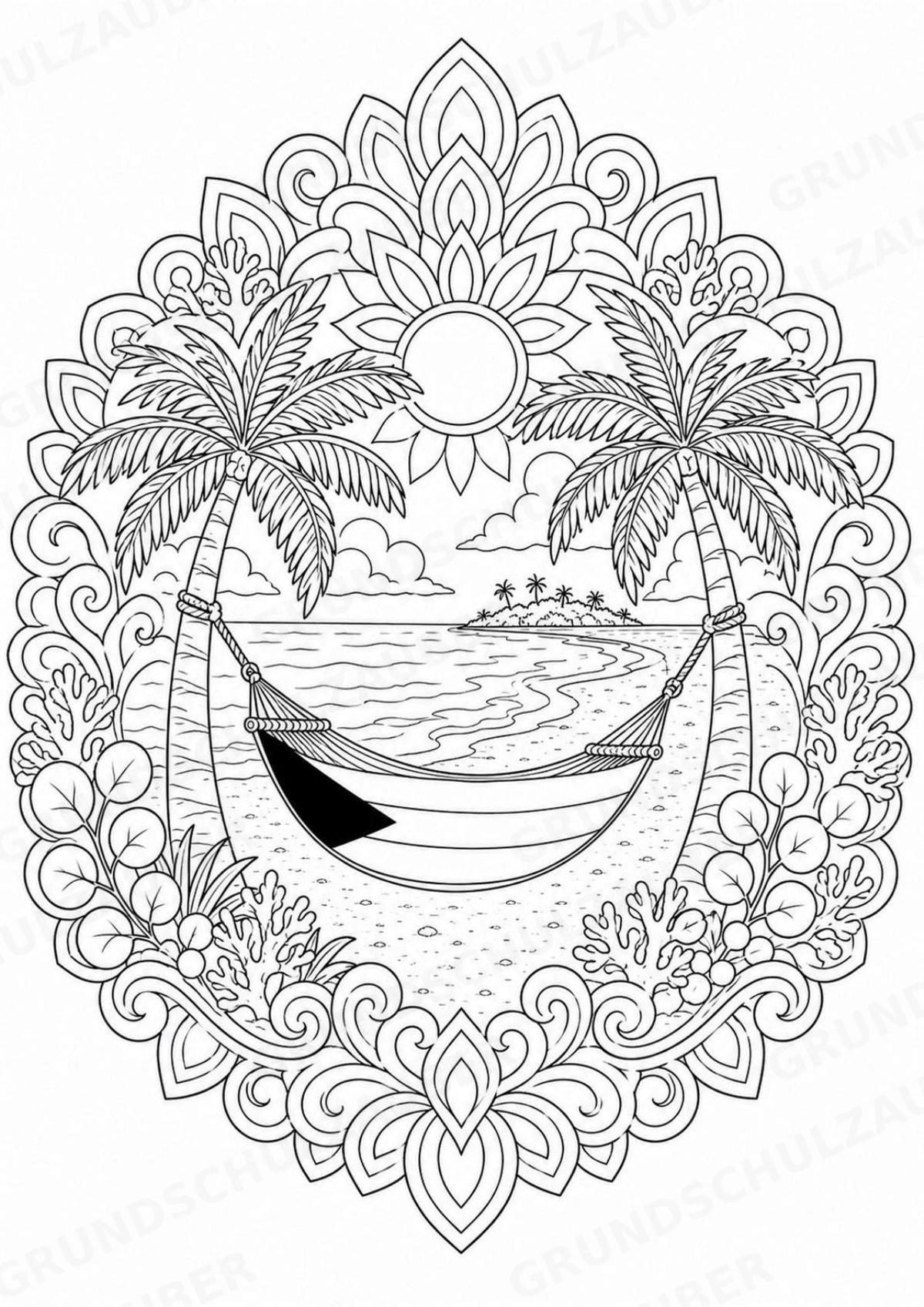 Bahamas Mandalas Ausmalbilder – Länder und Kulturen – 15 Malvorlagen – Materialseite 15