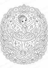 Ballett Mandalas Ausmalbilder – Sport – 15 Malvorlagen – Materialseite 14