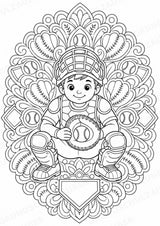Baseball Mandalas Ausmalbilder – Sport – 15 Malvorlagen – Materialseite 2