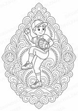 Baseball Mandalas Ausmalbilder – Sport – 15 Malvorlagen – Materialseite 4