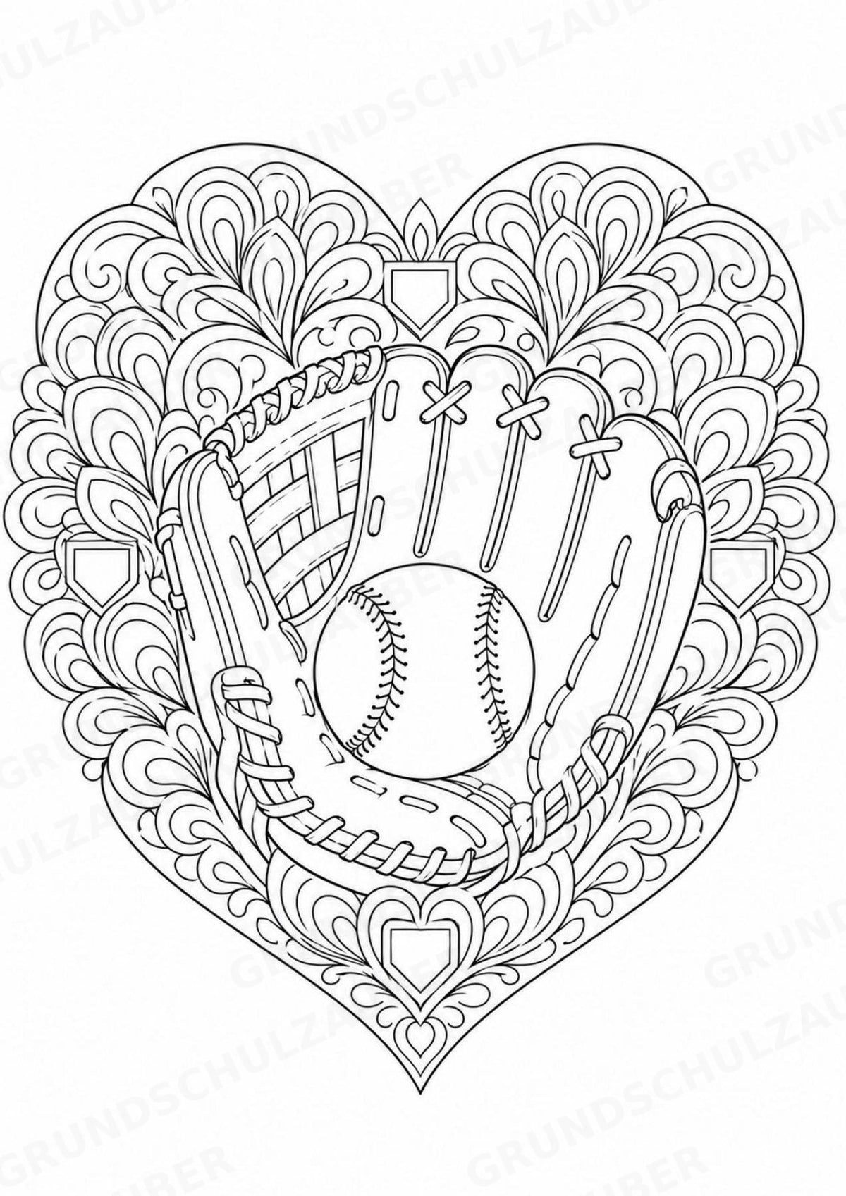 Baseball Mandalas Ausmalbilder – Sport – 15 Malvorlagen – Materialseite 7