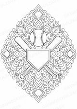 Baseball Mandalas Ausmalbilder – Sport – 15 Malvorlagen – Materialseite 8