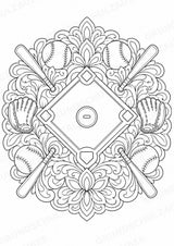 Baseball Mandalas Ausmalbilder – Sport – 15 Malvorlagen – Materialseite 11