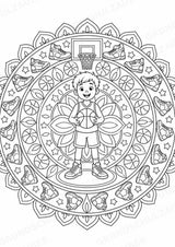 Basketball Mandalas Ausmalbilder – Sport – 15 Malvorlagen – Materialseite 2