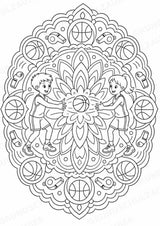 Basketball Mandalas Ausmalbilder – Sport – 15 Malvorlagen – Materialseite 6