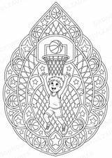 Basketball Mandalas Ausmalbilder – Sport – 15 Malvorlagen – Materialseite 7