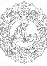 Basketball Mandalas Ausmalbilder – Sport – 15 Malvorlagen – Materialseite 8
