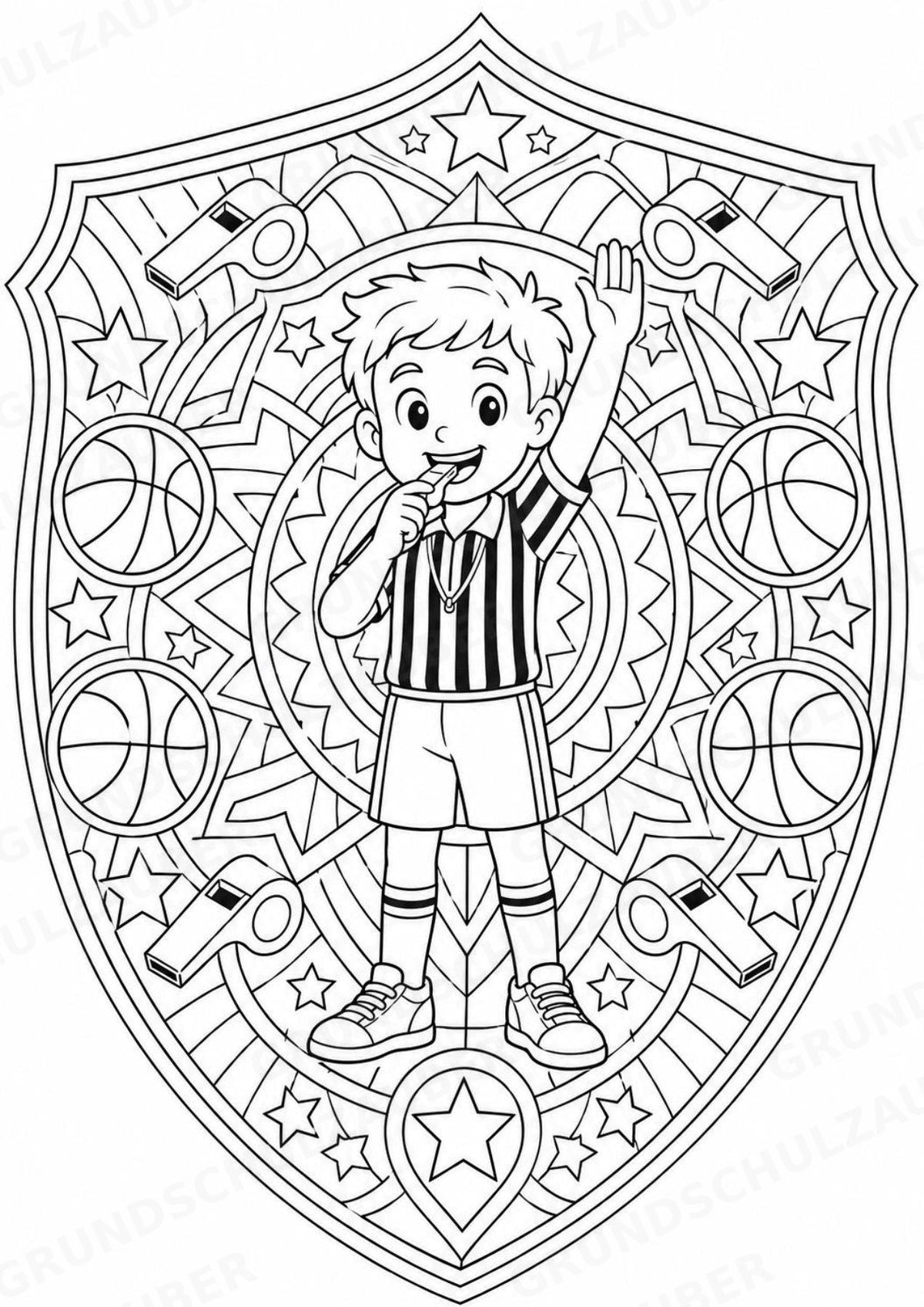 Basketball Mandalas Ausmalbilder – Sport – 15 Malvorlagen – Materialseite 9