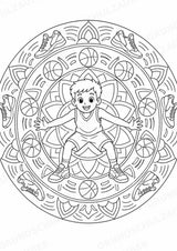 Basketball Mandalas Ausmalbilder – Sport – 15 Malvorlagen – Materialseite 10