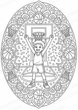 Basketball Mandalas Ausmalbilder – Sport – 15 Malvorlagen – Materialseite 12