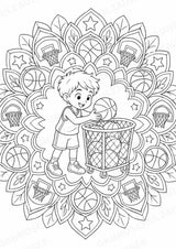 Basketball Mandalas Ausmalbilder – Sport – 15 Malvorlagen – Materialseite 14