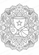 Basketball Mandalas Ausmalbilder – Sport – 15 Malvorlagen – Materialseite 15