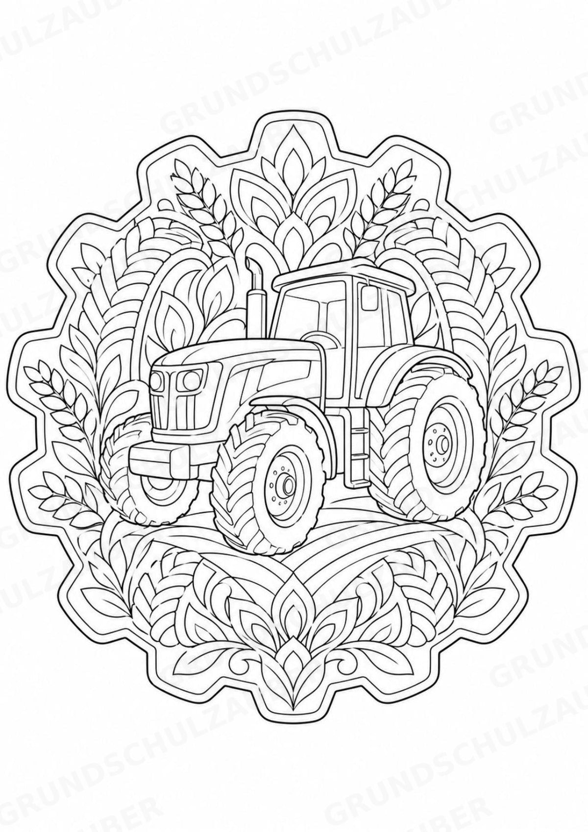 Bauernhof Mandalas Ausmalbilder – Berufe – 15 Malvorlagen – Materialseite 3