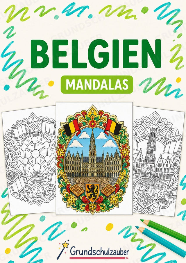 Belgien Mandalas Ausmalbilder – Länder und Kulturen – 15 Malvorlagen – Cover