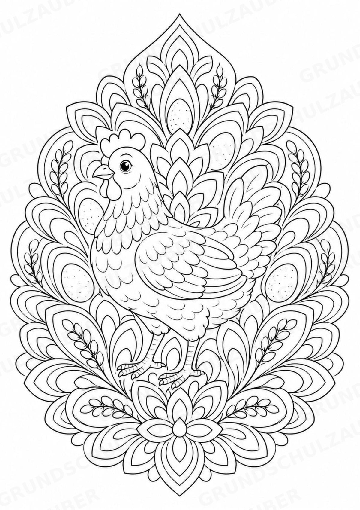 Bauernhof Mandalas Ausmalbilder – Berufe – 15 Malvorlagen – Materialseite 6