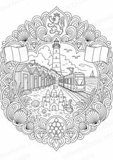 Belgien Mandalas Ausmalbilder – Länder und Kulturen – 15 Malvorlagen – Materialseite 13