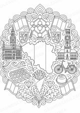 Belgien Mandalas Ausmalbilder – Länder und Kulturen – 15 Malvorlagen – Materialseite 16