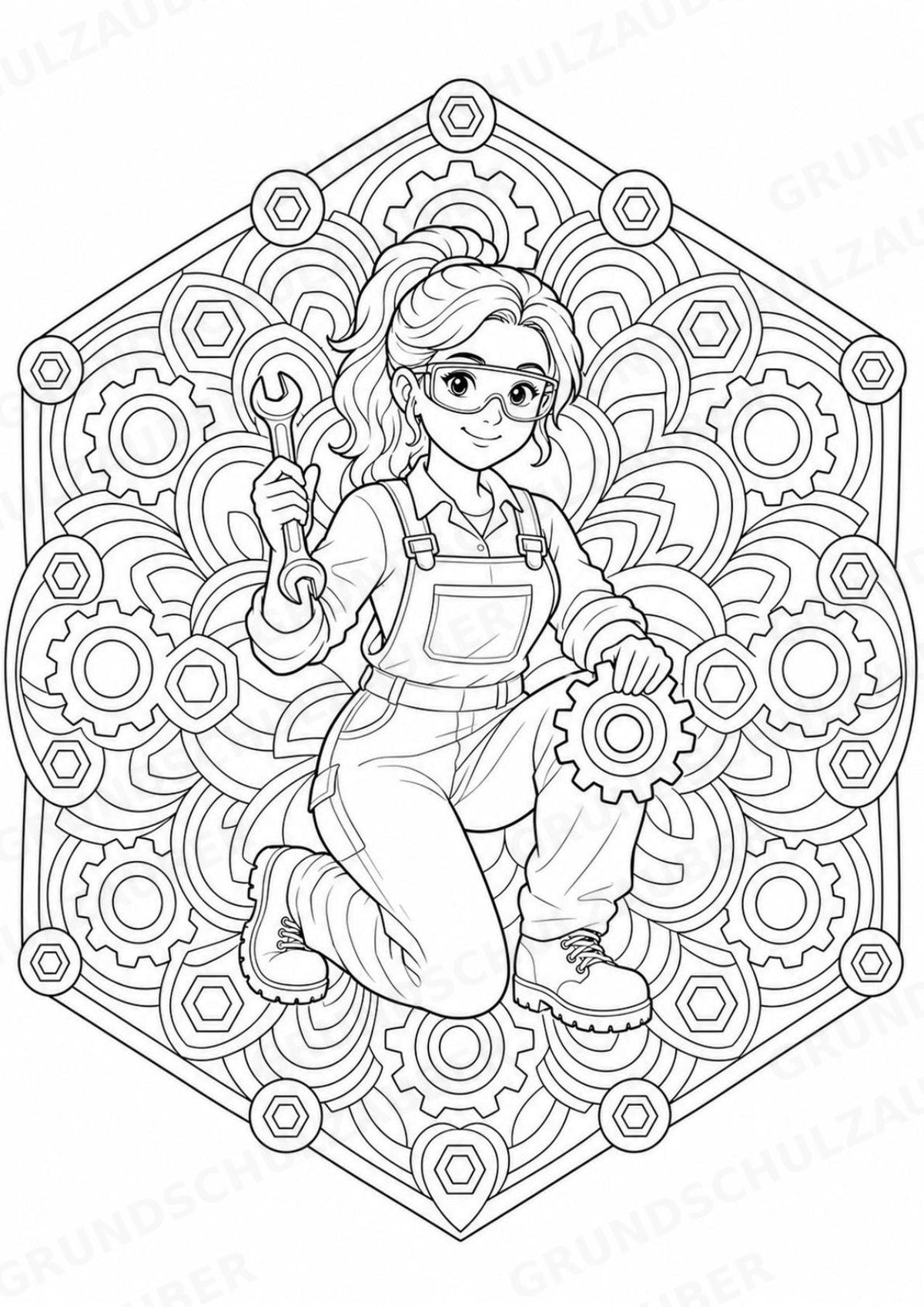 Berufe Mandalas Ausmalbilder – Berufe – 15 Malvorlagen – Materialseite 16