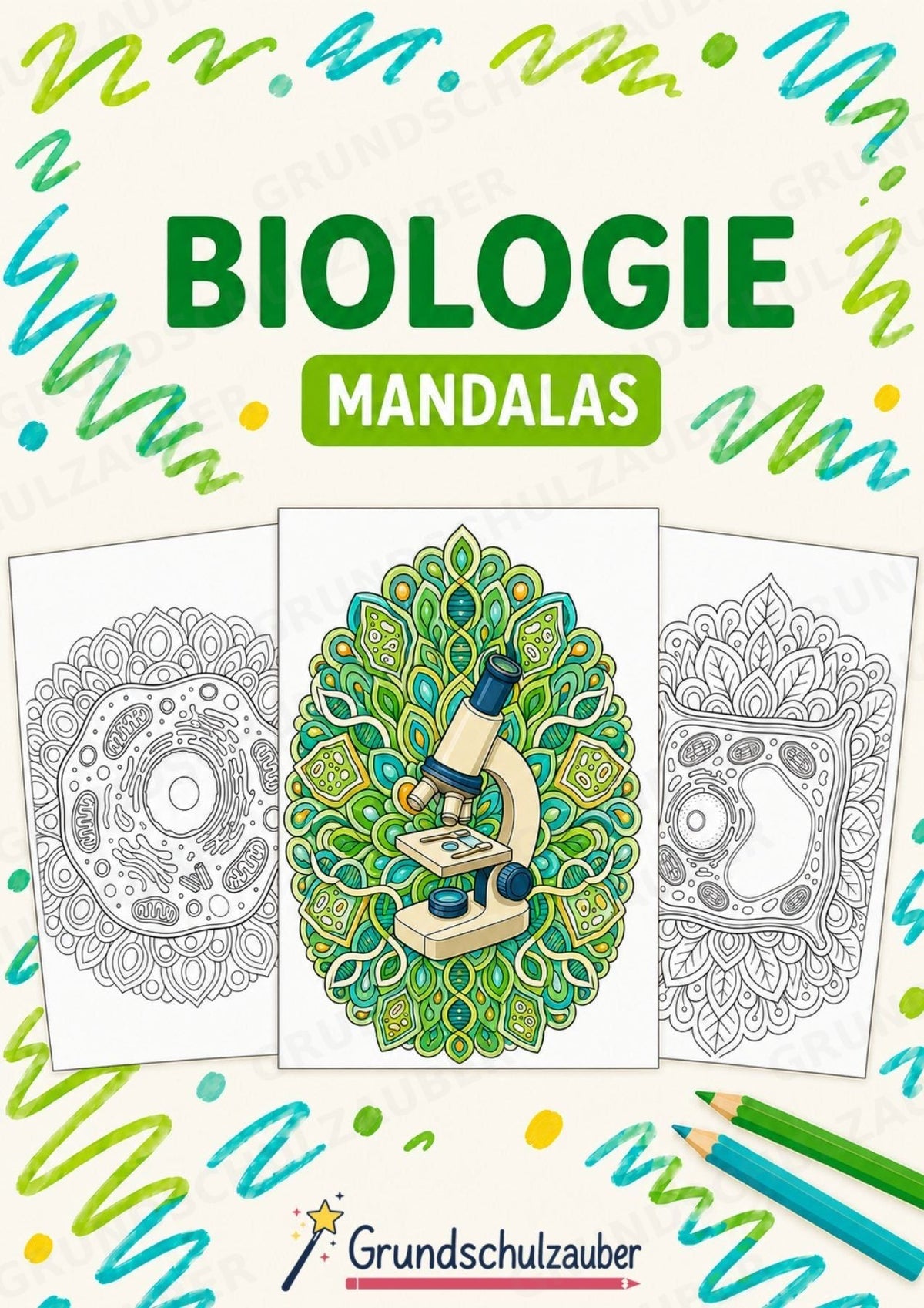Biologie Mandalas Ausmalbilder – Bio – 15 Malvorlagen – Cover
