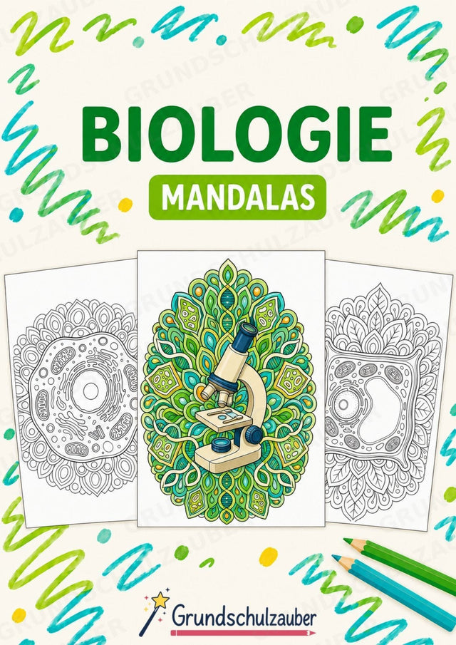 Biologie Mandalas Ausmalbilder – Bio – 15 Malvorlagen – Cover