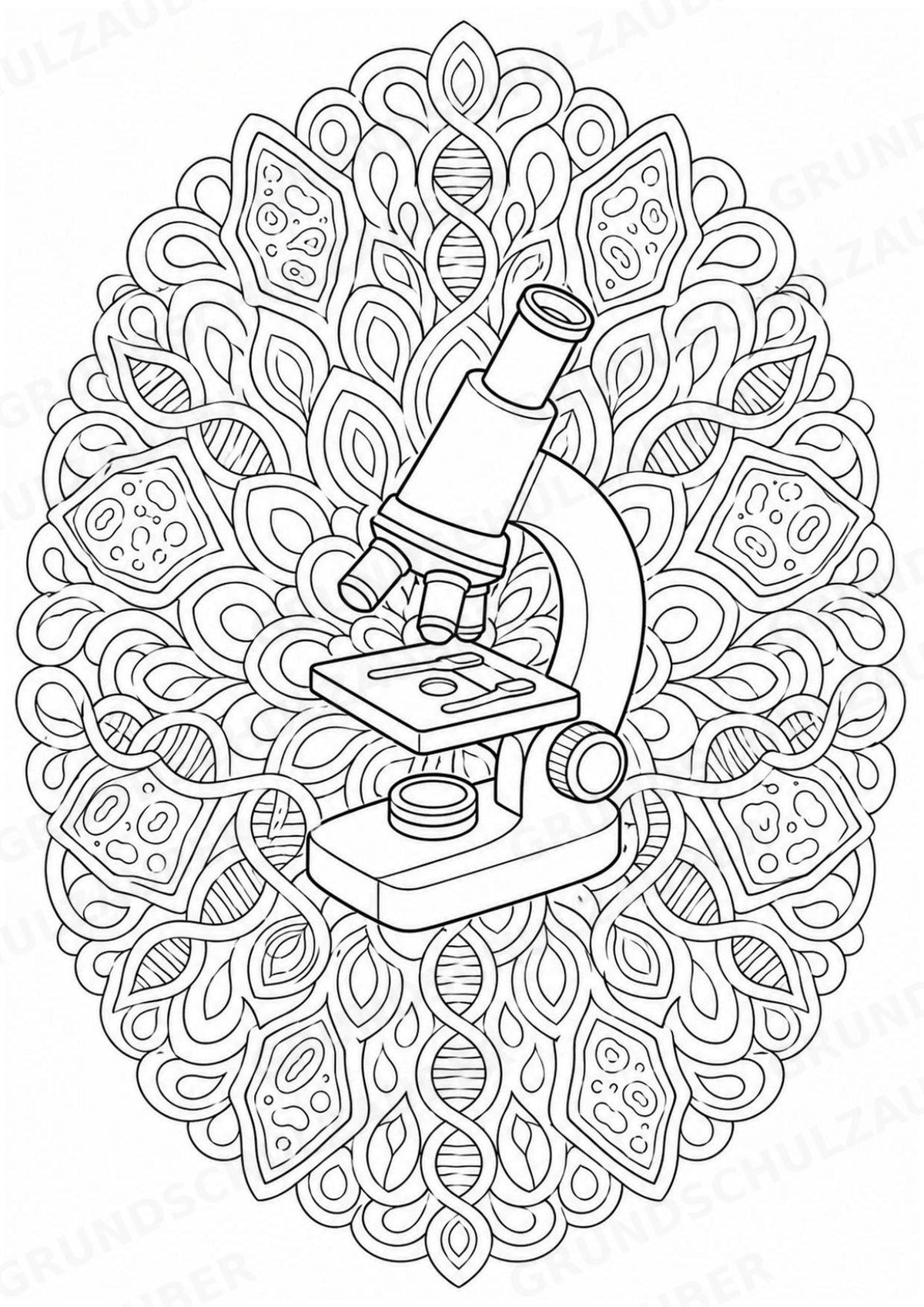 Biologie Mandalas Ausmalbilder – Bio – 15 Malvorlagen – Materialseite 2