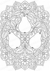 Birne Mandalas Ausmalbilder – Obst – 15 Malvorlagen – Materialseite 8