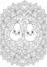 Birne Mandalas Ausmalbilder – Obst – 15 Malvorlagen – Materialseite 13