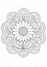 Blumen Mandalas Ausmalbilder – Natur und Pflanzen – 15 Malvorlagen – Materialseite 5