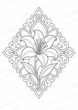 Blumen Mandalas Ausmalbilder – Natur und Pflanzen – 15 Malvorlagen – Materialseite 7