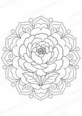 Blumen Mandalas Ausmalbilder – Natur und Pflanzen – 15 Malvorlagen – Materialseite 9
