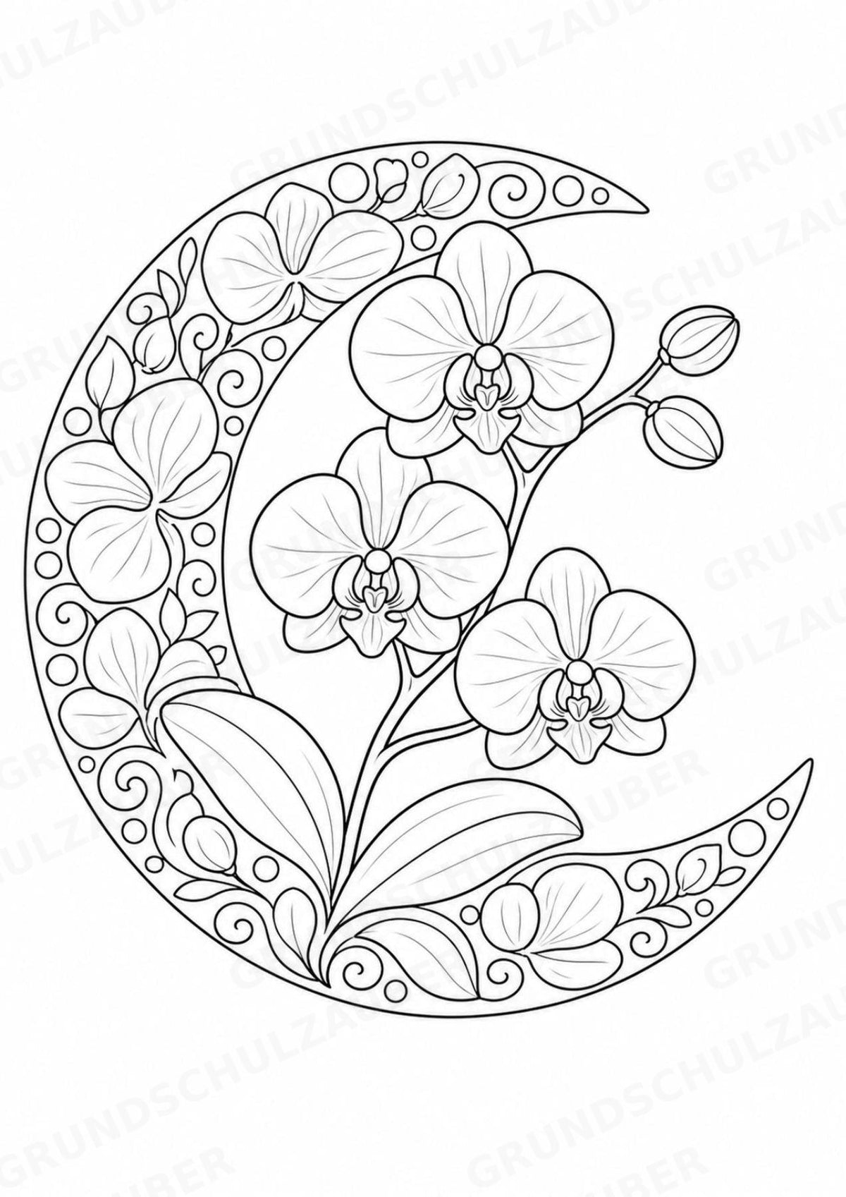 Blumen Mandalas Ausmalbilder – Natur und Pflanzen – 15 Malvorlagen – Materialseite 13