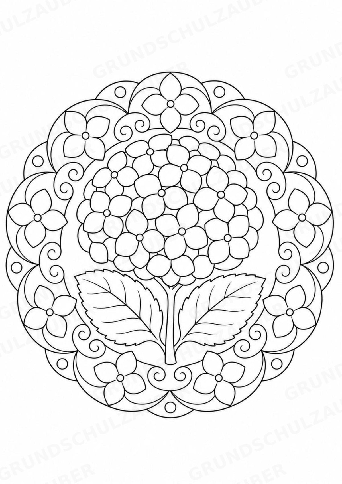 Blumen Mandalas Ausmalbilder – Natur und Pflanzen – 15 Malvorlagen – Materialseite 14
