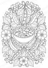 Bohnen Mandalas Ausmalbilder – Gemüse – 15 Malvorlagen – Materialseite 3