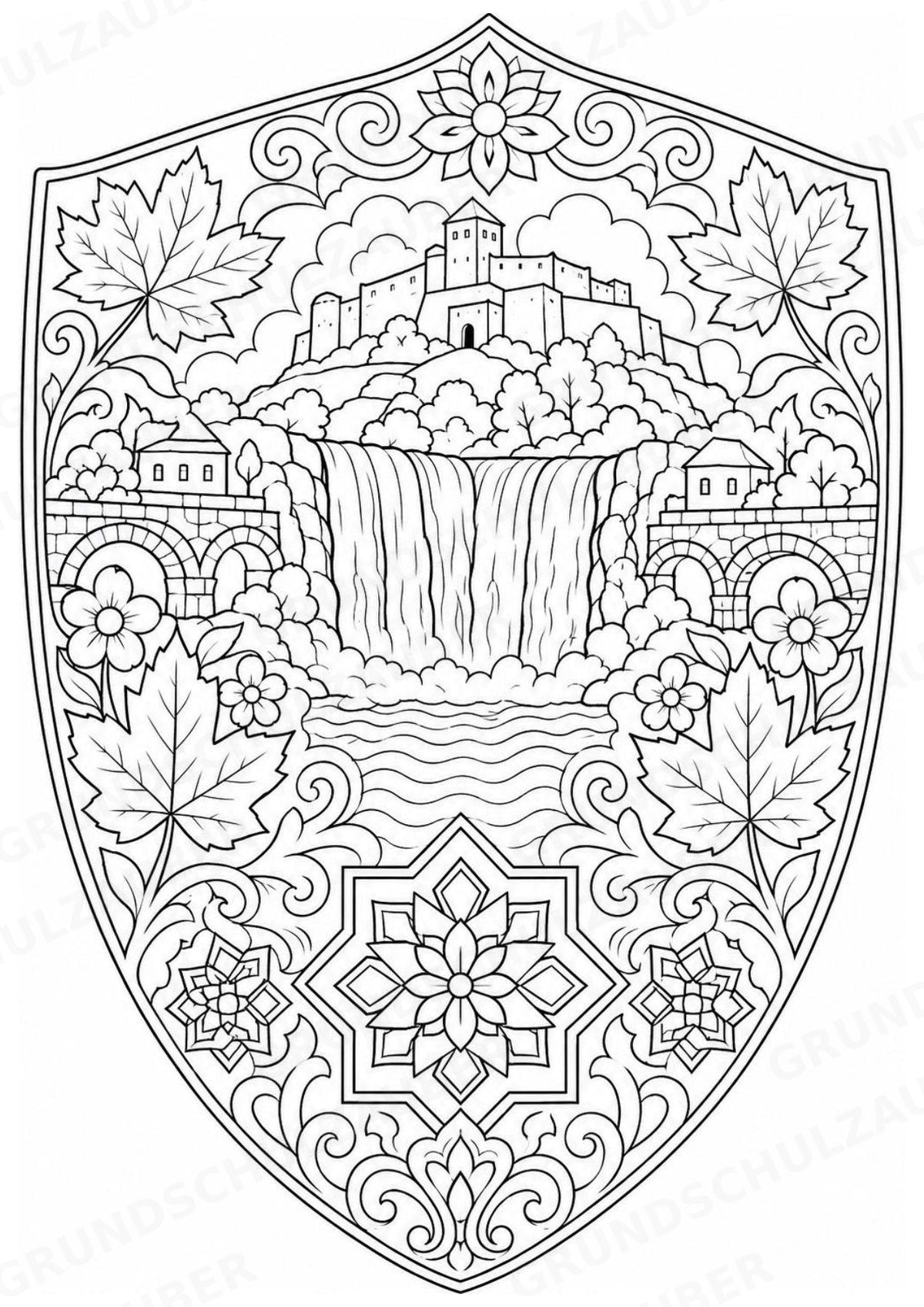 Bosnien Mandalas Ausmalbilder – Länder und Kulturen – 15 Malvorlagen – Materialseite 13