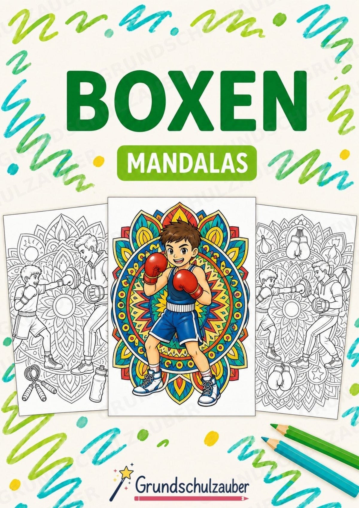 Boxen Mandalas Ausmalbilder – Sport – 15 Malvorlagen – Cover