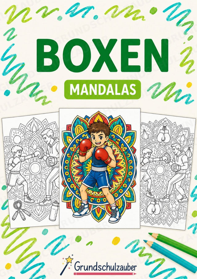 Boxen Mandalas Ausmalbilder – Sport – 15 Malvorlagen – Cover