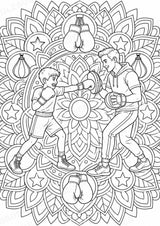 Boxen Mandalas Ausmalbilder – Sport – 15 Malvorlagen – Materialseite 4