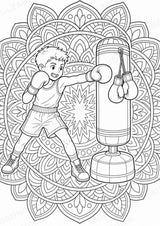 Boxen Mandalas Ausmalbilder – Sport – 15 Malvorlagen – Materialseite 5