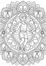 Boxen Mandalas Ausmalbilder – Sport – 15 Malvorlagen – Materialseite 6