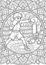 Boxen Mandalas Ausmalbilder – Sport – 15 Malvorlagen – Materialseite 7