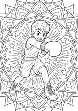 Boxen Mandalas Ausmalbilder – Sport – 15 Malvorlagen – Materialseite 8