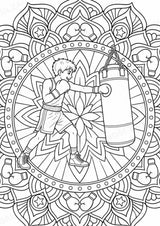 Boxen Mandalas Ausmalbilder – Sport – 15 Malvorlagen – Materialseite 9