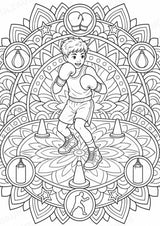 Boxen Mandalas Ausmalbilder – Sport – 15 Malvorlagen – Materialseite 10