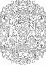 Boxen Mandalas Ausmalbilder – Sport – 15 Malvorlagen – Materialseite 11