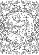 Boxen Mandalas Ausmalbilder – Sport – 15 Malvorlagen – Materialseite 13