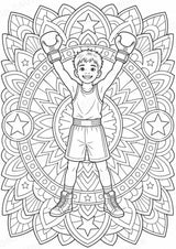 Boxen Mandalas Ausmalbilder – Sport – 15 Malvorlagen – Materialseite 14