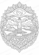 Brasilien Mandalas Ausmalbilder – Länder und Kulturen – 15 Malvorlagen – Materialseite 3